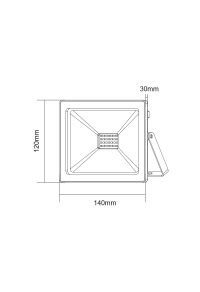 BLACK LED SMD FLOOD LUMINAIRE IP66 30W BLUE 230V