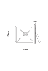 BLACK LED SMD FLOOD LUMINAIRE IP66 50W BLUE 230V