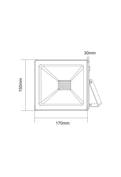 BLACK LED SMD FLOOD LUMINAIRE IP66 50W BLUE 230V