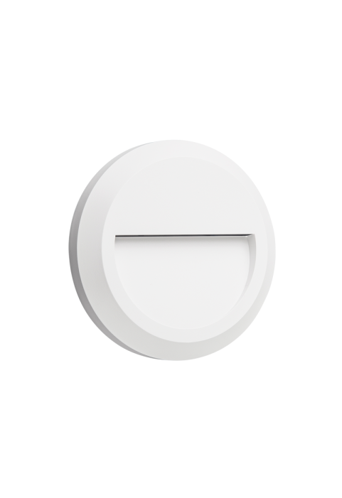 LED WALL ROUND LUMINAIRE WHITE 230V AC IP65 2W 3000K 100LM RA80