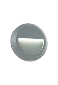 LED WALL ROUND LUMINAIRE GREY 230V AC IP65 2W 3000K 100LM RA80
