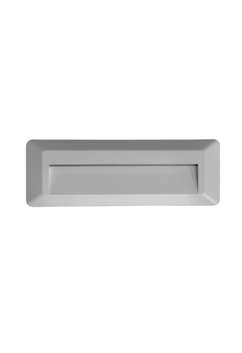LED WALL RECTANGLE LUMINAIRE GREY 230V AC IP65 2W 3000K 100LM RA80