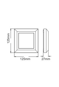 LED WALL SQUARE LUMINAIRE GREY 230V AC IP65 4W 3000K 270LM RA80
