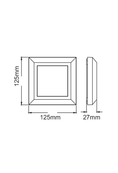 LED WALL SQUARE LUMINAIRE RUST 230V AC IP65 4W 3000K 270LM RA80