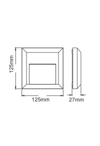 LED WALL SQUARE LUMINAIRE WHITE 230V AC IP65 2W 3000K 100LM RA80