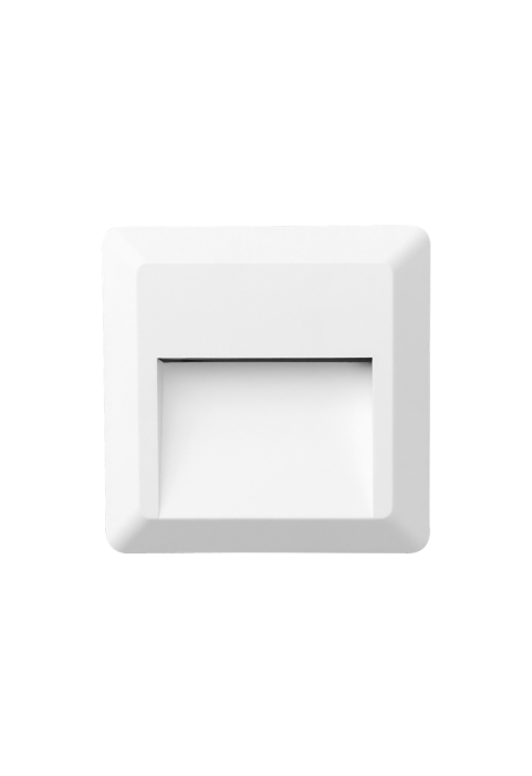 LED WALL SQUARE LUMINAIRE WHITE 230V AC IP65 2W 3000K 100LM RA80