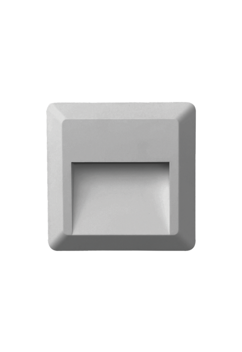 LED WALL SQUARE LUMINAIRE GREY 230V AC IP65 2W 3000K 100LM RA80