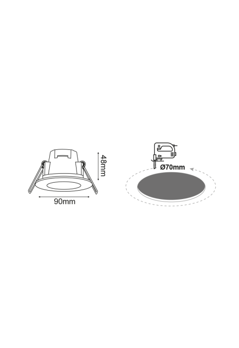 LED SPOT IP65 WHITE ROUND 5W 4.000K 230V AC 410Lm 120° Ra80