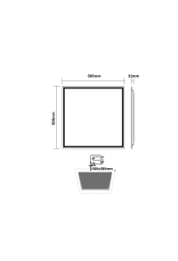 LED PANEL 40W 595X595X32mm 3000K 4400Lm 230V AC Ra80 50.000Hrs