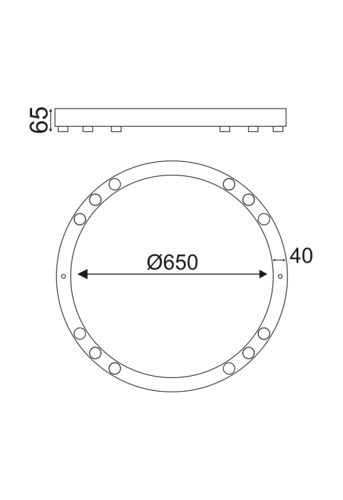ПЛАФОН ACA LIGHTING / NETTO CEILING F/S LED 36W COB WHITE ALUMINUM 3000K 3240LM D65XH6.5CM MAGNETO