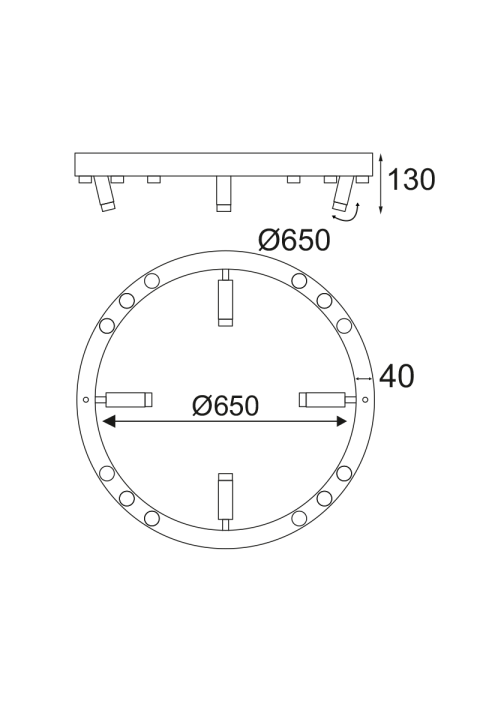 ПОЛИЛЕЙ ЛЕД 48W СОВ БЯЛО МЕТАЛНО 3000К 4320LM D65ΧΗ6,5CM MAGNETO