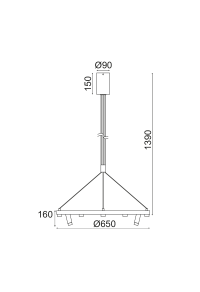 ПОЛИЛЕЙ ЛЕД 48W СОВ ЧЕРНО МЕТАЛНО 3000К  4320LM D65ΧH139CM MAGNETO