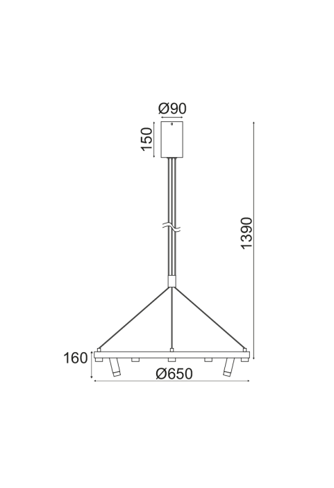 ПОЛИЛЕЙ ЛЕД 48W СОВ ЧЕРНО МЕТАЛНО 3000К  4320LM D65ΧH139CM MAGNETO