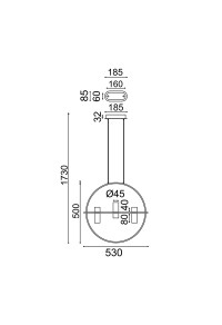 ПОЛИЛЕЙ ЛЕД 2835 12W ЦВЯТ ЗЛАТНО 3000Κ 1080LM D53XH173CM