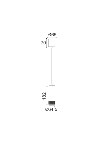ПЕНДЕЛ 1XGU10 ЧЕРНО МЕТАЛНО D6,5XH105CM MEGATRON2