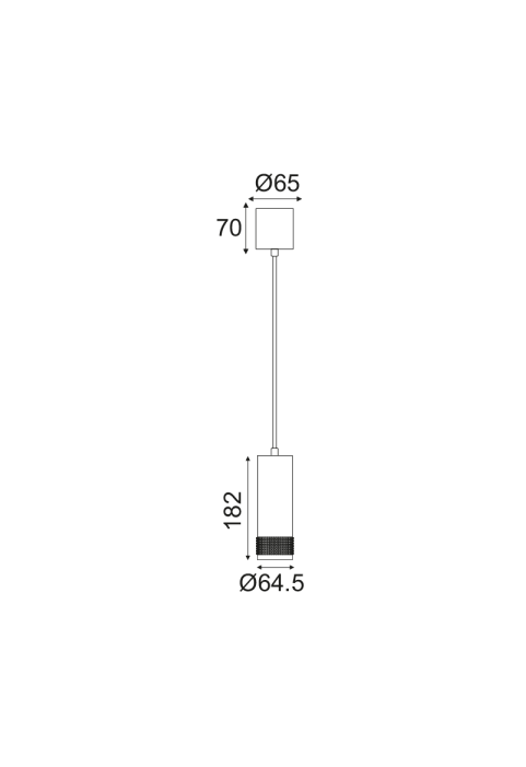 ПЕНДЕЛ 1XGU10 ЧЕРНО МЕТАЛНО D6,5XH105CM MEGATRON2