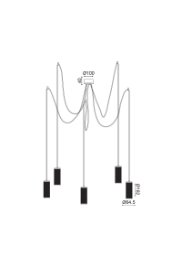 ПОЛИЛЕЙ 5XGU10 ЧЕРНО МЕТАЛНО D35XH200CM MEGATRON1