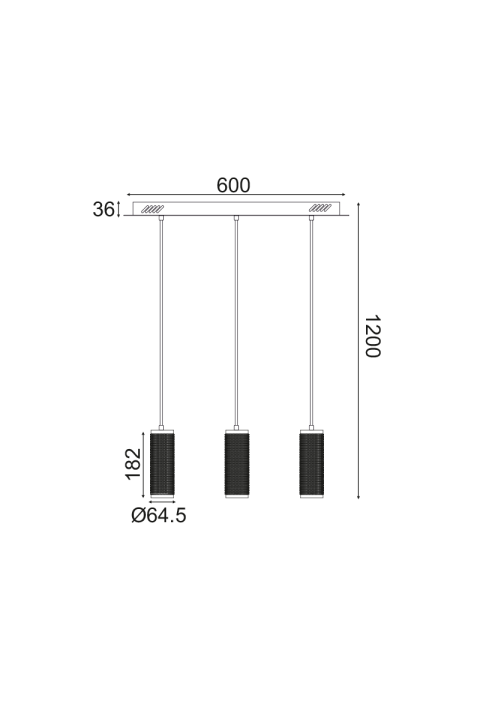 ПОЛИЛЕЙ 3XGU10 ЧЕРНО МЕТАЛНО 6,5X60XH122CM MEGATRON1