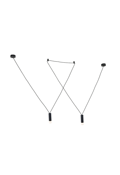 ПОЛИЛЕЙ 2ΧG9 ЧЕРНО МЕТАЛНО 2x D3,6XH13CM КАБЕЛ 4,3M 2HOOKS TERES