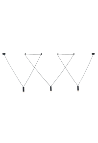 ПОЛИЛЕЙ 3ΧG9 ЧЕРНО МЕТАЛНО  3x D3,6XH13CM КАБЕЛ 6,6M 4HOOKS TERES