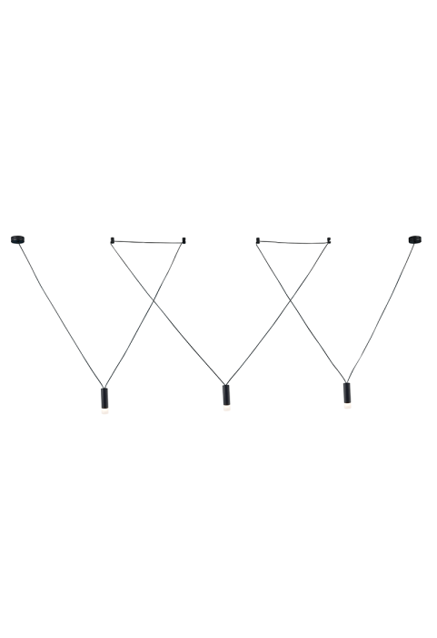 ПОЛИЛЕЙ 3ΧG9 ЧЕРНО МЕТАЛНО  3x D3,6XH13CM КАБЕЛ 6,6M 4HOOKS TERES
