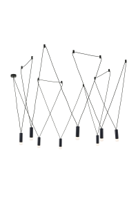 Пендел ACA LIGHTING / NETTO PENDANT LIGHTING 8ΧG9 BLACK ALUMINUM 8X D3,6XH13CM CABLE 17,1M 11HOOKS TERES
