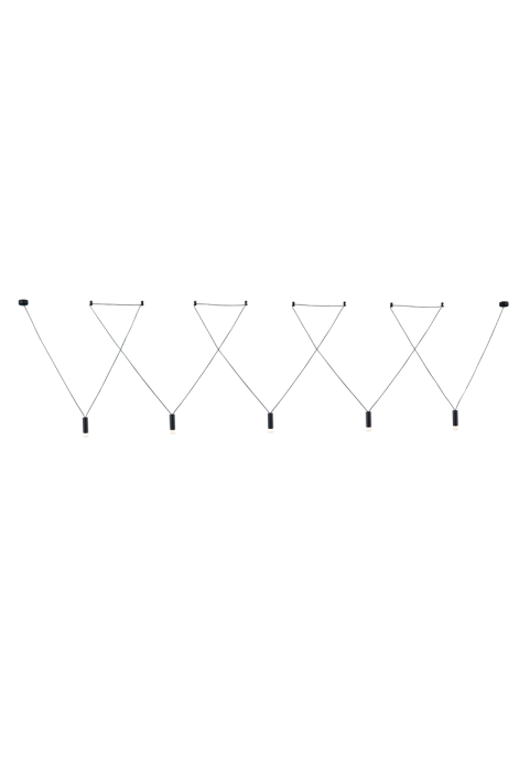 ПОЛИЛЕЙ 5ΧG9 ЧЕРНО МЕТАЛНО 5x D3,6XH13CM КАБЕЛ 11,2M 8HOOKS TERES