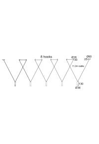 ПОЛИЛЕЙ 5ΧG9 ЧЕРНО МЕТАЛНО 5x D3,6XH13CM КАБЕЛ 11,2M 8HOOKS TERES