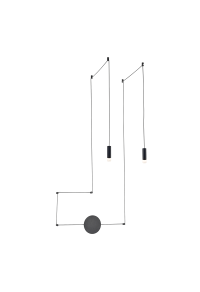 АПЛИК 2ΧG9 ЧЕРНО МЕТАЛНО 2x D3,6XH13CM С КАБЕЛ 2,9-3,1M 8HOOKS TERES