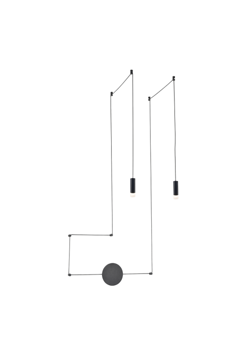 АПЛИК 2ΧG9 ЧЕРНО МЕТАЛНО 2x D3,6XH13CM С КАБЕЛ 2,9-3,1M 8HOOKS TERES