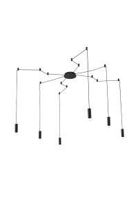ПОЛИЛЕЙ 6ΧG9 ЧЕРНО МЕТАЛНО 6x D3,6XH13CM КАБЕЛ 1,9M 14HOOKS TERES