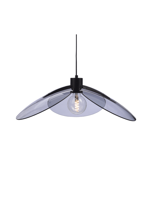 NETTO PENDANT LIGHTING 1ΧE27 TINT GLASS+ BLACK METAL D58XH120CM BLOSSOM