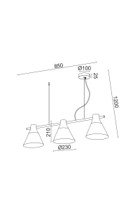 ПОЛИЛЕЙ 3ХЕ27 ЧЕРНО МЕТАЛНО 23Χ85ΧΗ120CM STOCKHOLM