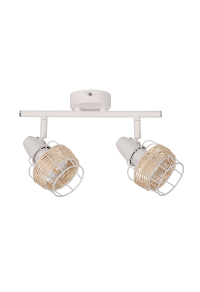 NETTO WALL MOUNTED LUMINAIRE 2ΧΕ14 RATTAN+WHITE METALLIC 9Χ27Χ16CM ZORBAS