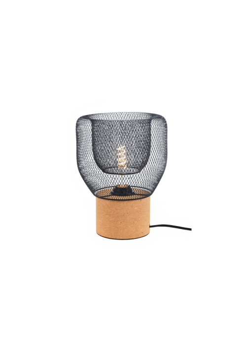 NETTO TABLE LUMINAIRE 1XE27 CORK+ BLACK METALLIC D22XH27CM MARACU