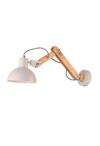^PHASHING OUT WALL MOUNTED LUMINAIRE 1XE27 WOOD + WHITE METALLIC 15Χ20Χ65CM MARRON