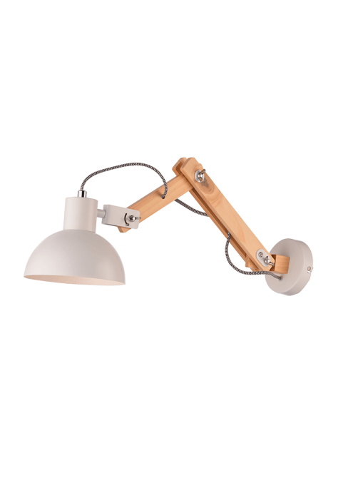 ^PHASHING OUT WALL MOUNTED LUMINAIRE 1XE27 WOOD + WHITE METALLIC 15Χ20Χ65CM MARRON