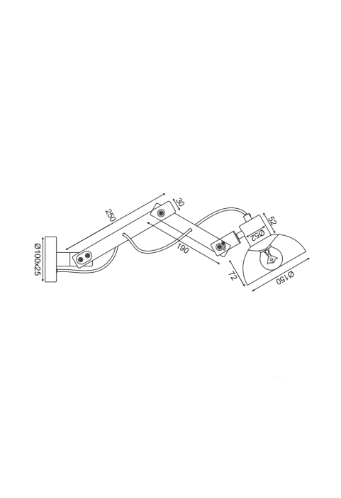 ^PHASHING OUT WALL MOUNTED LUMINAIRE 1XE27 WOOD + WHITE METALLIC 15Χ20Χ65CM MARRON