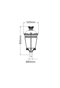 ROUND POLE HEAD D60 520Χ850 BLACK RALC0026