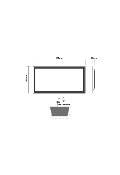 LED PANEL 30W 295X595X32mm 4000K 2850Lm 230V AC Ra80 