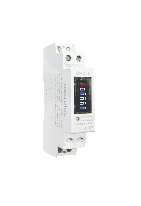 DIN-RAIL ENERGY kWh METER ANALOG 1P 5(50)A 230VAC 5+1DIG. 1Μ
 