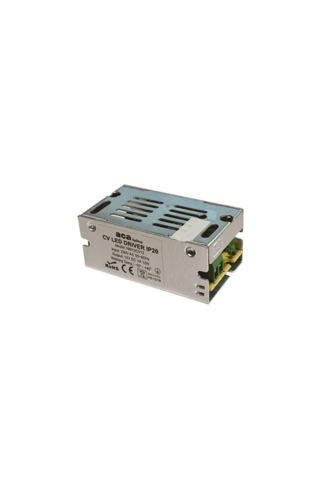 METAL CV LED DRIVER 12W 230V AC-12V DC 1A IP20 WITH TERMINAL