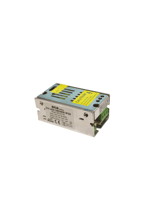 ^METAL CV LED DRIVER 12W 230V AC-24V DC 0.5A IP20 WITH TERMINAL