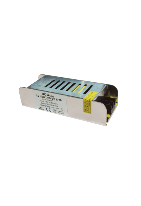 METAL CV LED DRIVER 60W 230V AC-12V DC 5A IP20 WITH TERMINAL