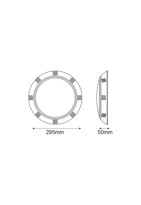 ^LED PLASTIC POOL LUMINAIRE 25W 6000K 2100LM 90° IP68 12V AC/DC
