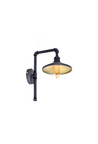 АПЛИК 1ΧΕ27 ЧЕРНО+ЗЛАТНО МЕТАЛНО 33Χ22Χ39CM PIPE
