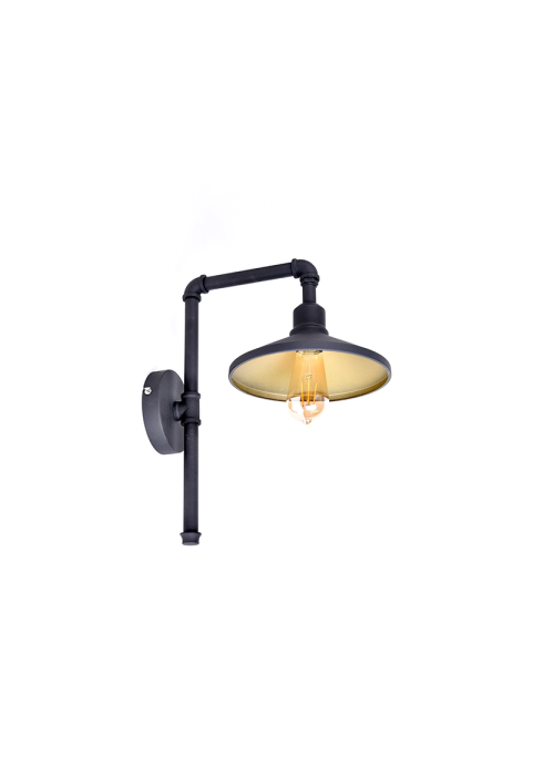 АПЛИК 1ΧΕ27 ЧЕРНО+ЗЛАТНО МЕТАЛНО 33Χ22Χ39CM PIPE