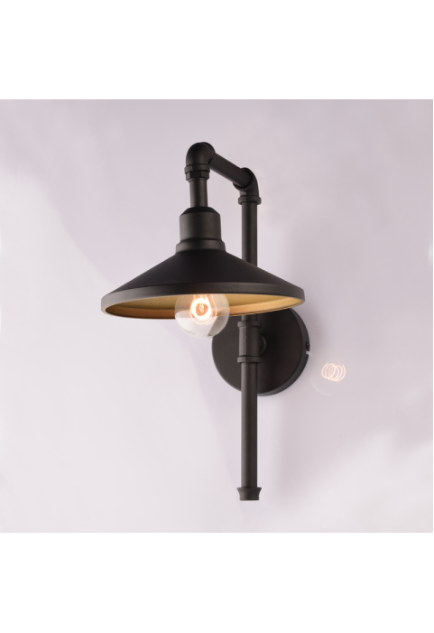 АПЛИК 1ΧΕ27 ЧЕРНО+ЗЛАТНО МЕТАЛНО 33Χ22Χ39CM PIPE