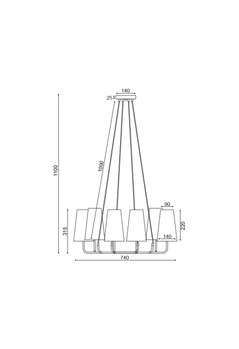 ПОЛИЛЕЙ 6ΧΕ14  ЧЕРНО МЕТАЛНО + БЕЖОВО АБАЗУР  74Χ74ΧΗ110CM TUSCAN