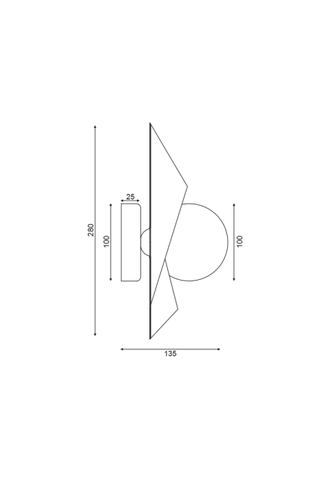 АПЛИК 1ΧG9  ЗЛАТНО/ЧЕРНО МЕТАЛНО + СТЪКЛО 16Χ14Χ28CM POLYGON